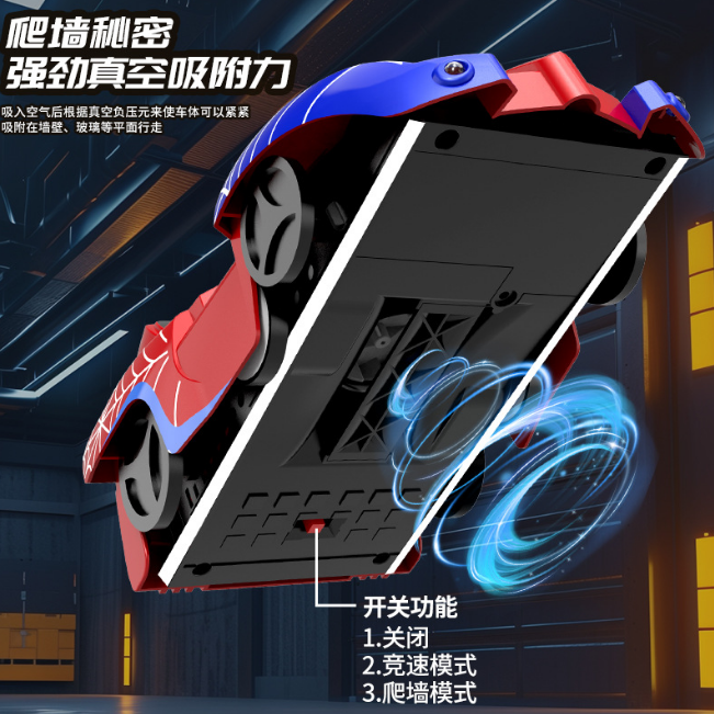 Innovative vehicle with suction cup design on a dark background