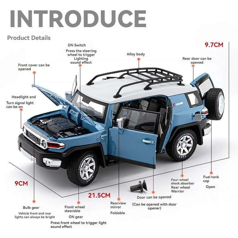 1:24 Diecast FJ Cruiser Model Car with Light & Sound