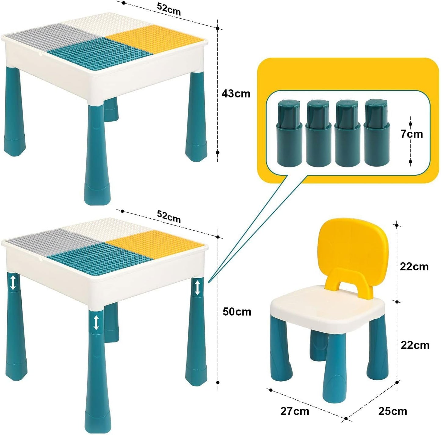 Blocks Creative Building Blocks Table + CHAIR