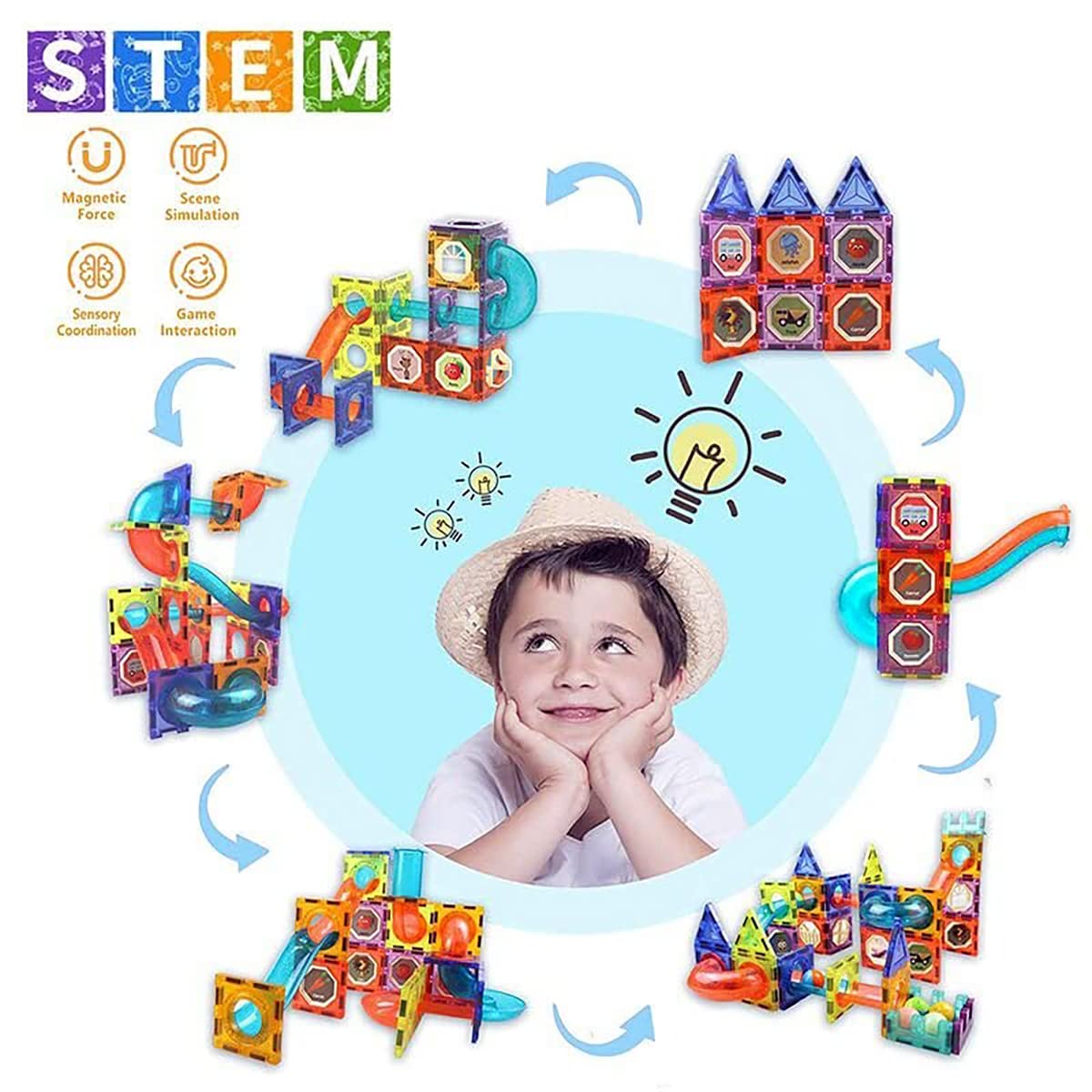 69Pcs Building Blocks Magnetic Tiles