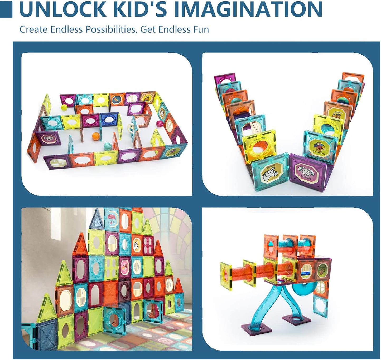 69Pcs Building Blocks Magnetic Tiles