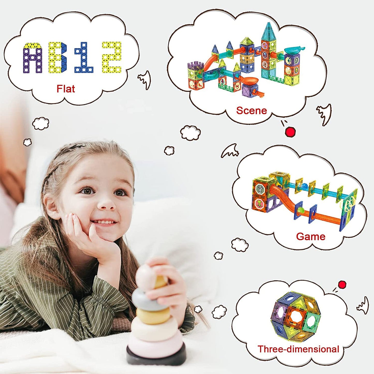 69Pcs Building Blocks Magnetic Tiles