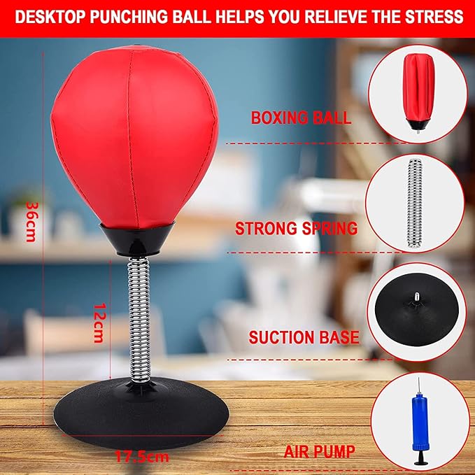 Mini Punching Bag with Stand - Stress Buster for Kids and Adults