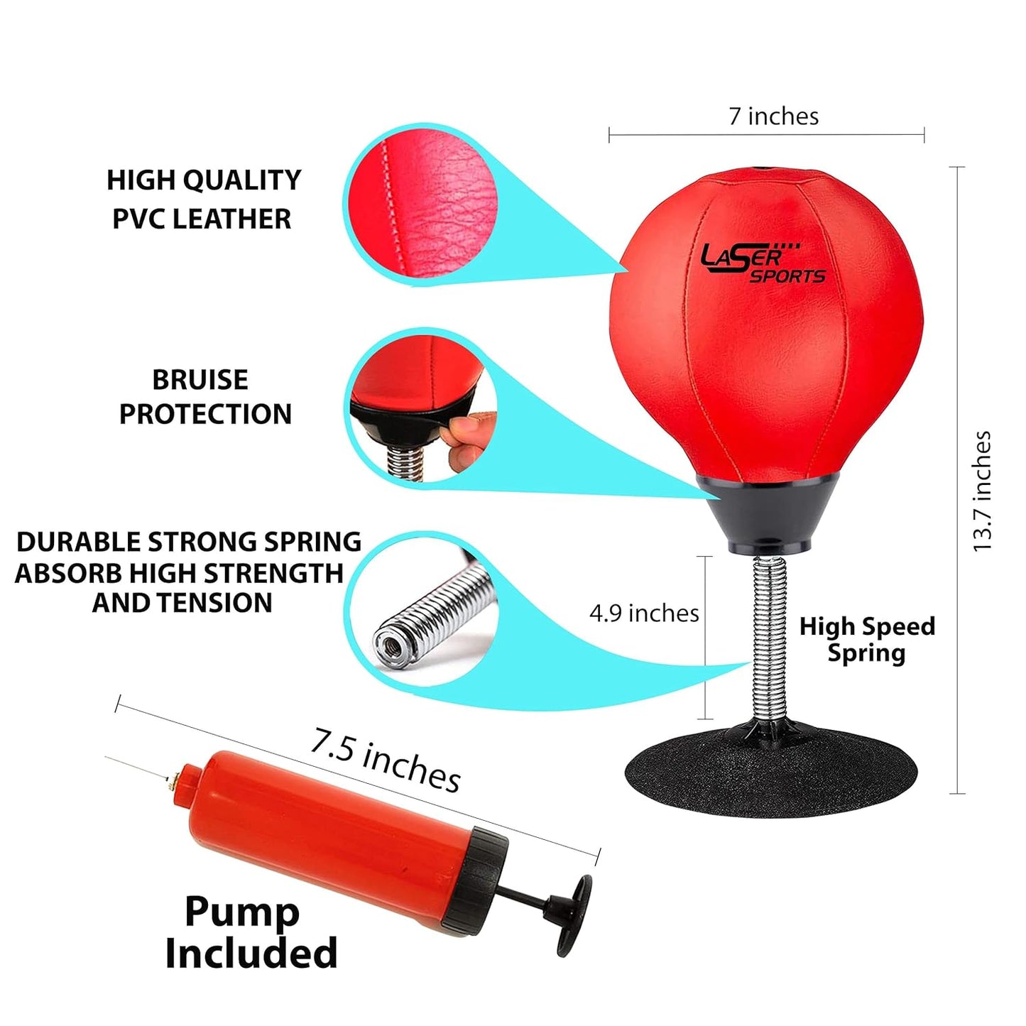 Mini Punching Bag with Stand - Stress Buster for Kids and Adults