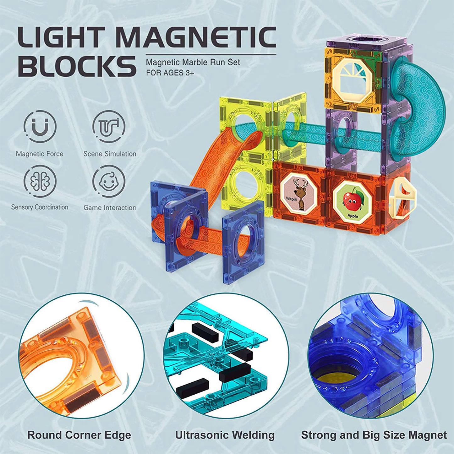 69Pcs Building Blocks Magnetic Tiles