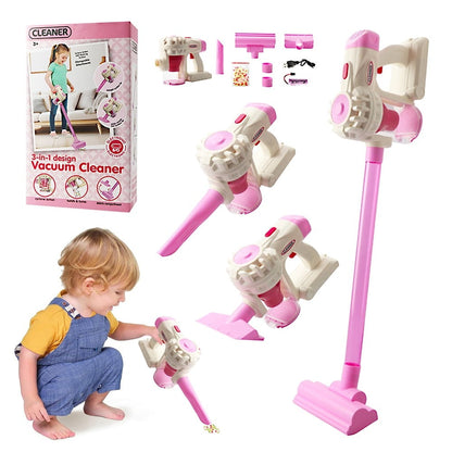 Toy Vacuum Cleaner for Kids | 3-in-1 Pretend Play Cleaning Set with Adjustable Height & Storage Rack | Safe Educational Toy for Toddlers