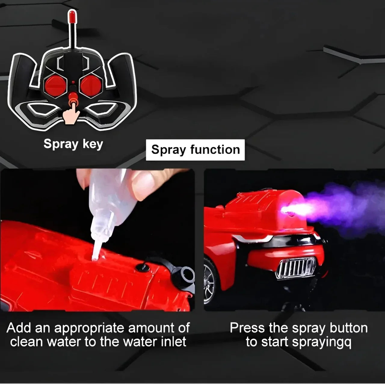 1:22 Scale 2.4G Remote Control Spray Racing Car