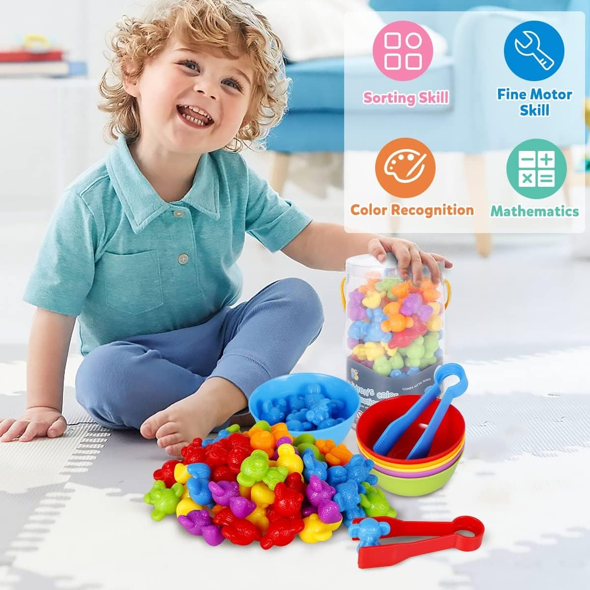 Colorful Sort Counting Bears with Matching Cups