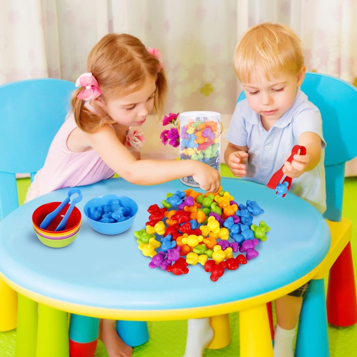 Colorful Sort Counting Bears with Matching Cups