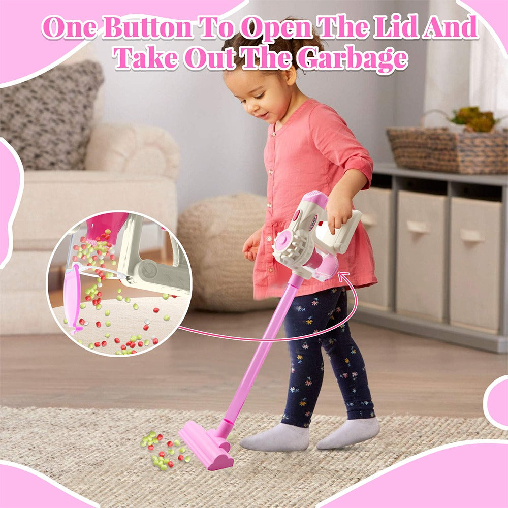 Toy Vacuum Cleaner for Kids | 3-in-1 Pretend Play Cleaning Set with Adjustable Height & Storage Rack | Safe Educational Toy for Toddlers