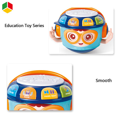Colorful educational toy with a face on a white background, labeled 'Education Toy Series' and 'Smooth'.