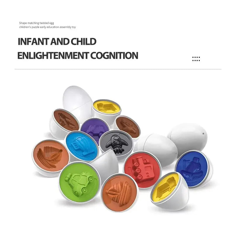 6 Pcs Smart & Shape Matching Eggs Toys For Kids