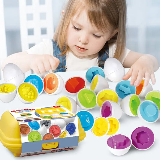 6 Pcs Smart & Shape Matching Eggs Toys For Kids
