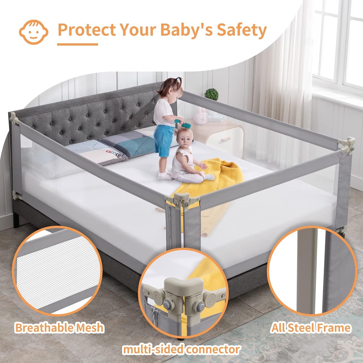 Baby Safety Bed Railing Side