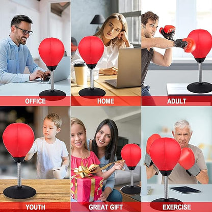 Mini Punching Bag with Stand - Stress Buster for Kids and Adults