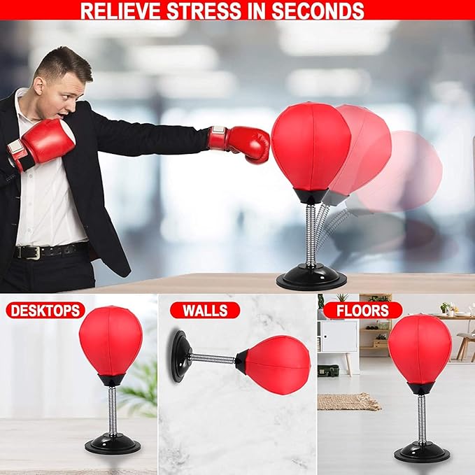 Mini Punching Bag with Stand - Stress Buster for Kids and Adults
