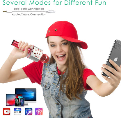 Wireless Bluetooth Karaoke Microphone for Kids (Portable)