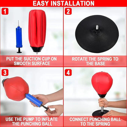Mini Punching Bag with Stand - Stress Buster for Kids and Adults