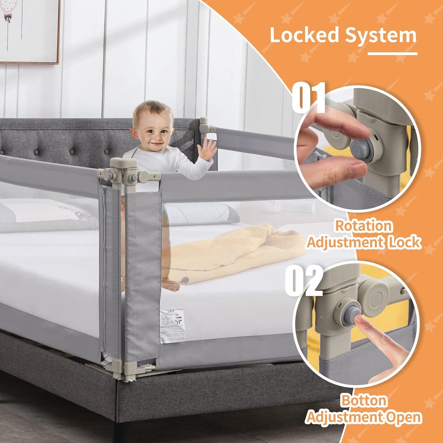 Baby Safety Bed Railing Side