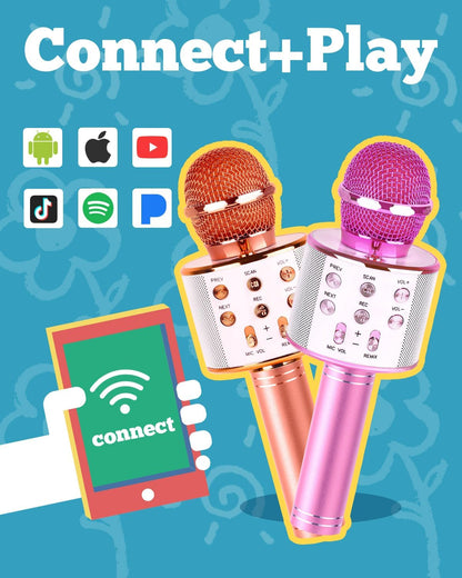 Wireless Bluetooth Karaoke Microphone for Kids (Portable)