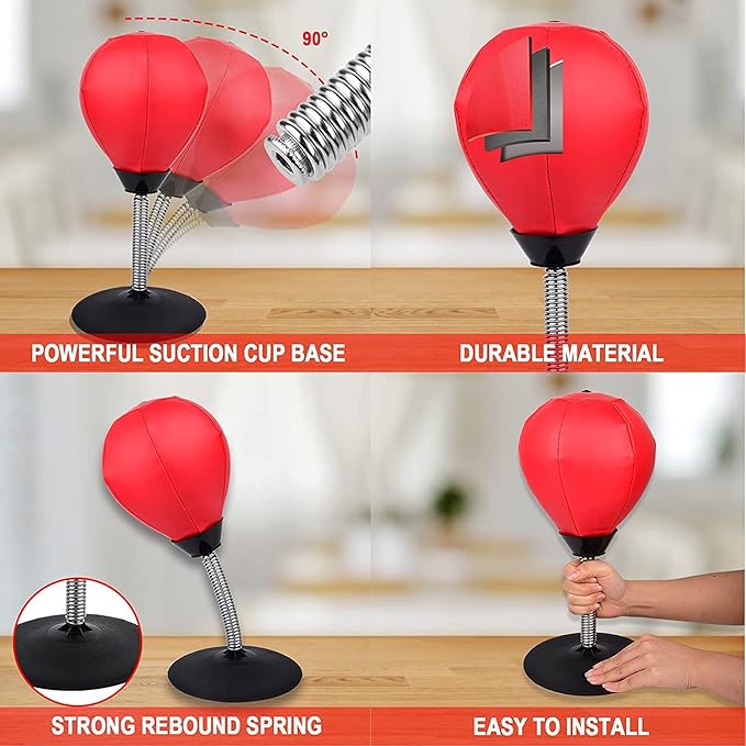 Mini Punching Bag with Stand - Stress Buster for Kids and Adults