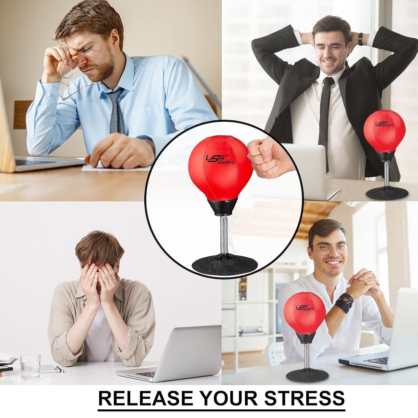 Mini Punching Bag with Stand - Stress Buster for Kids and Adults