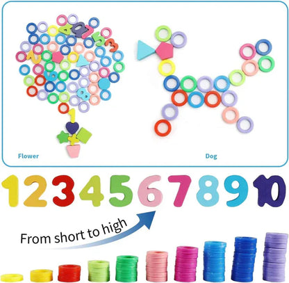 Kids Wooden Shape Puzzle Fishing Counting Game