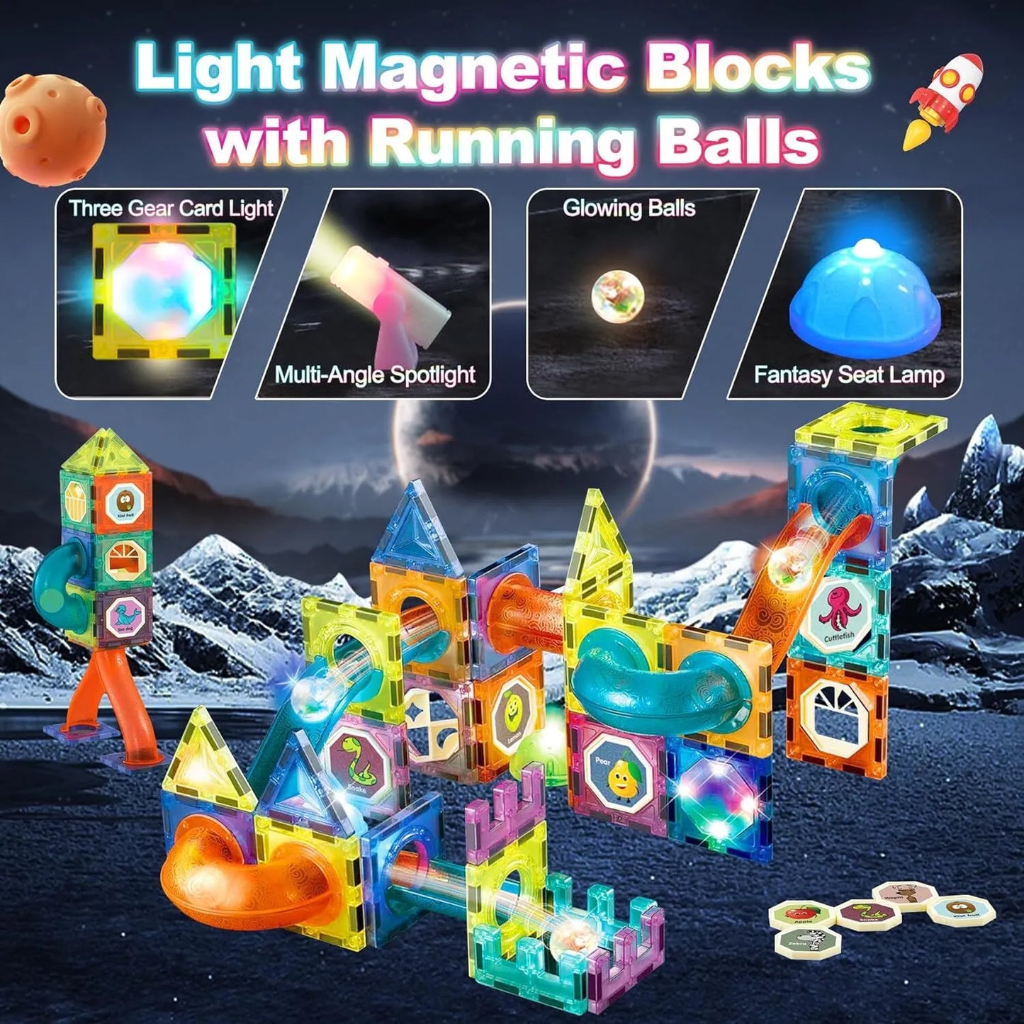 69Pcs Building Blocks  Magnetic Tiles