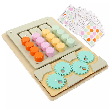 Travel Slide Puzzle Game Brain Teaser Sorting Busy Board Wooden Puzzle for Kids