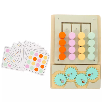 Travel Slide Puzzle Game Brain Teaser Sorting Busy Board Wooden Puzzle for Kids