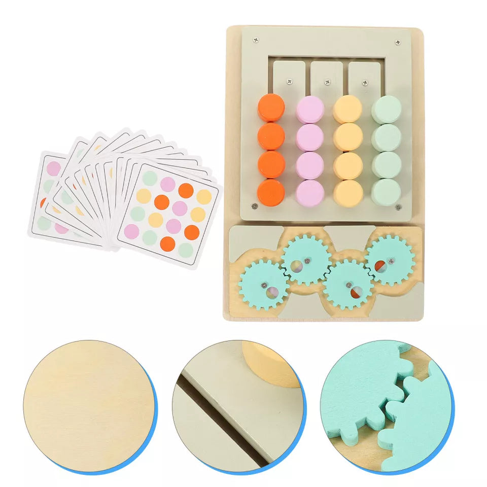Travel Slide Puzzle Game Brain Teaser Sorting Busy Board Wooden Puzzle for Kids