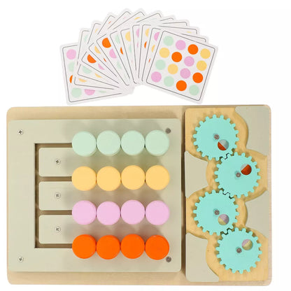 Travel Slide Puzzle Game Brain Teaser Sorting Busy Board Wooden Puzzle for Kids