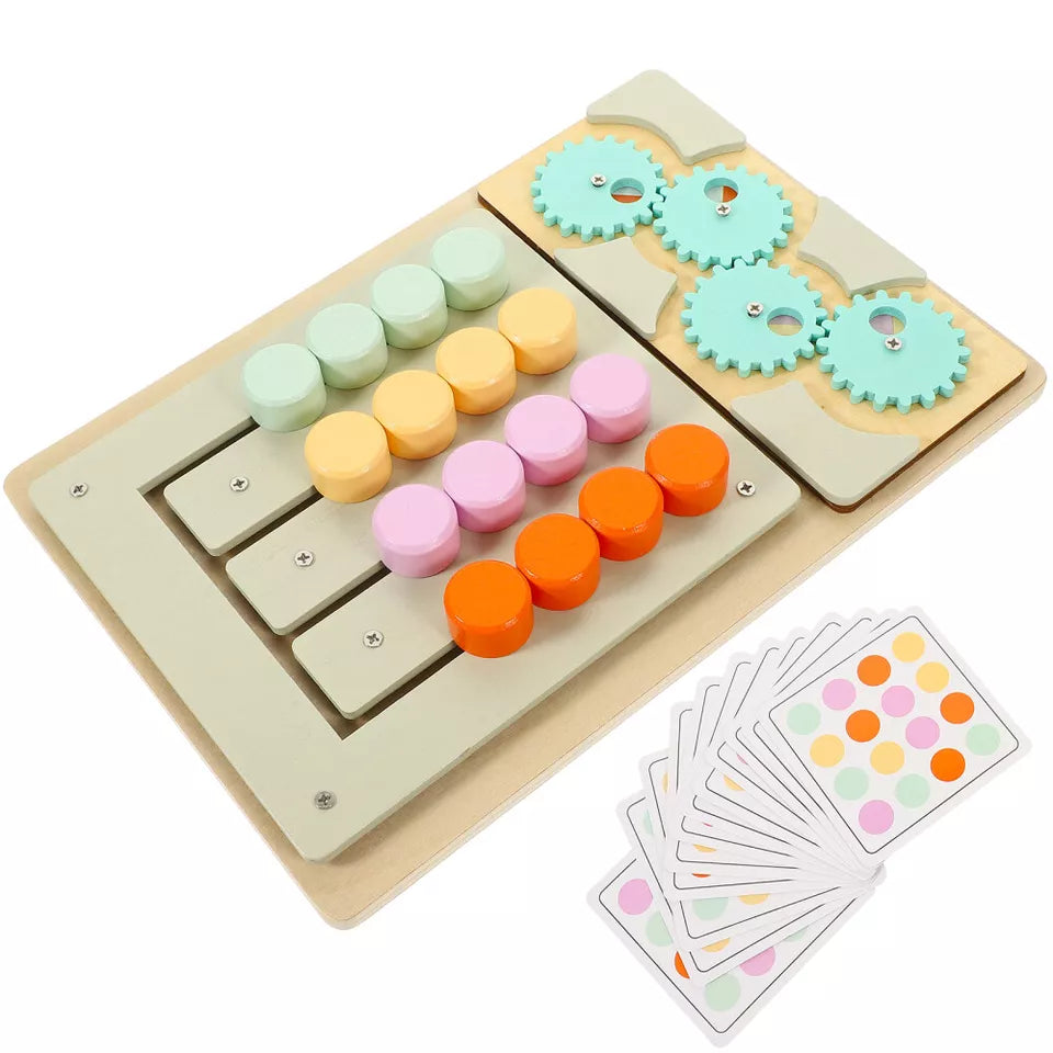 Travel Slide Puzzle Game Brain Teaser Sorting Busy Board Wooden Puzzle for Kids